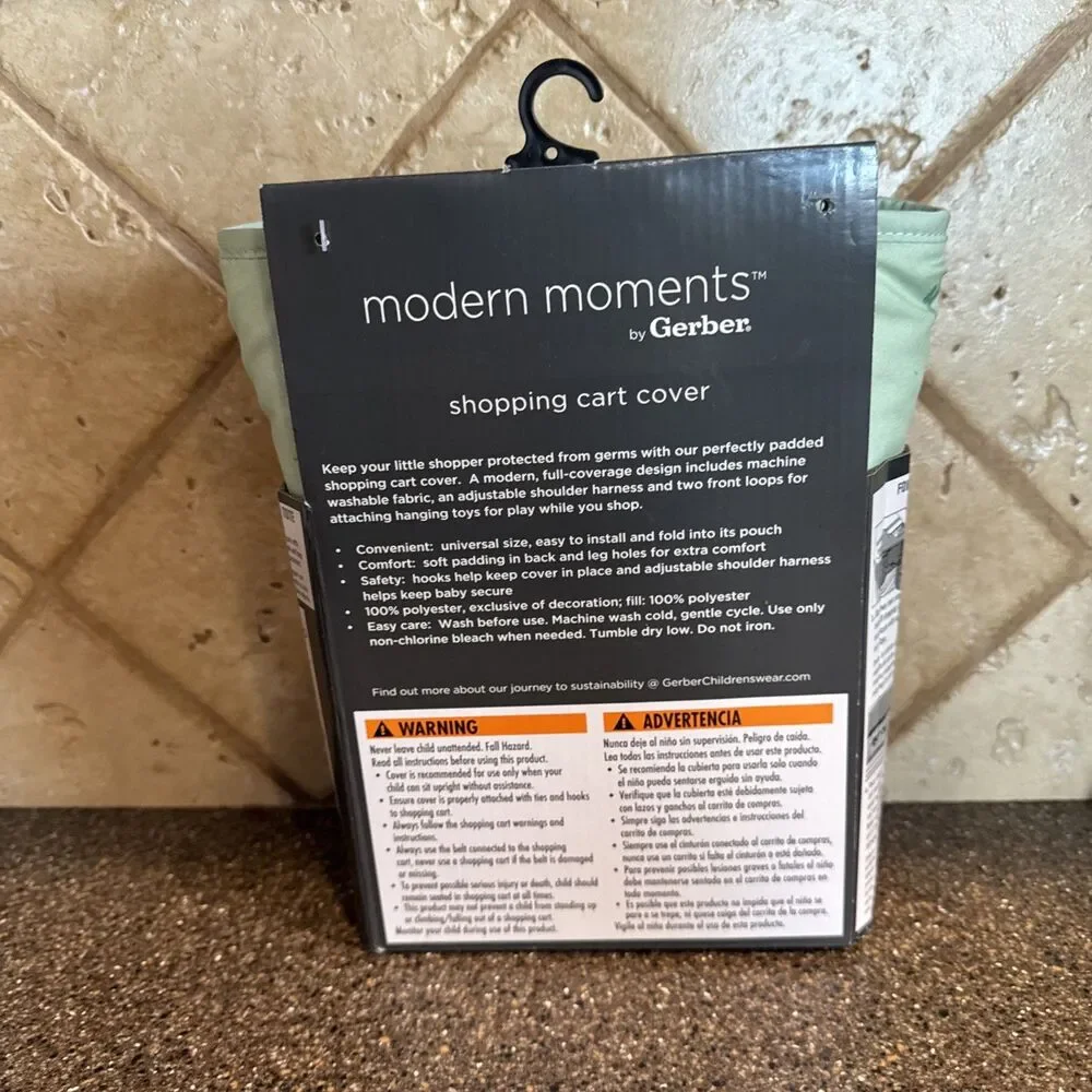Gerber Modern Moments Green Shopping Cart Cover Size 32 in x 34 in